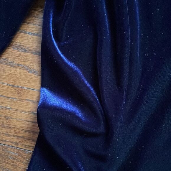 Lands’ End Navy Blue Velour Dress - Picture 3 of 5